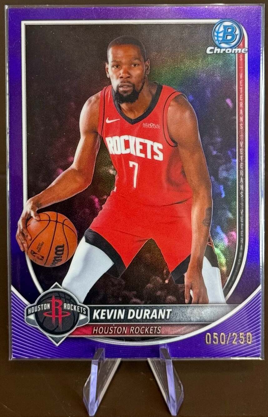 Kevin Durant 2025-26 Bowman Chrome Purple Refractor Serial # 050/250 #BCV-125